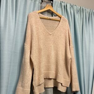 LOFT soft pink V-Neck Sweater